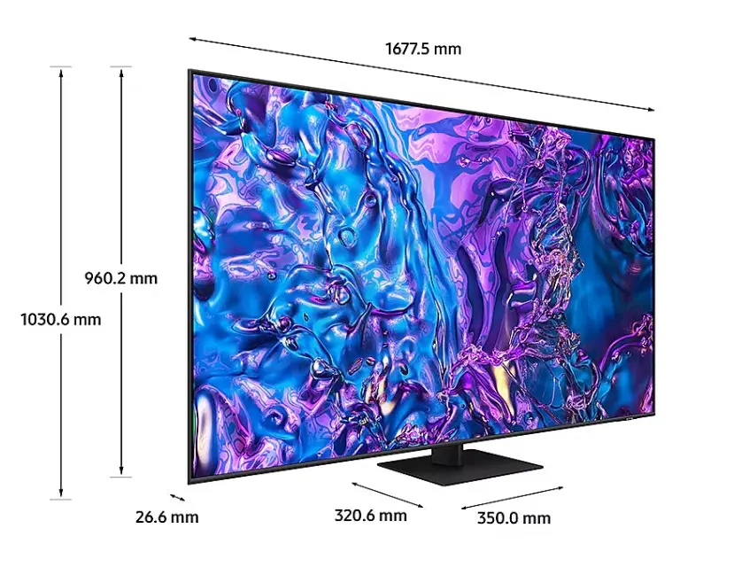 ابعاد تلویزیون سامسونگ 75Q70D